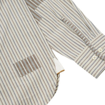 Patched Shirt Shibuya Stripe Ecru / Brown